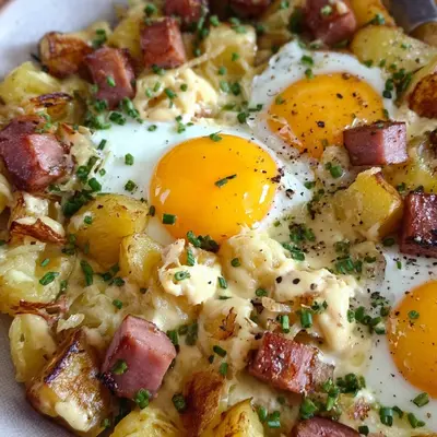 Leberkäse-Kartoffelauflauf mit Spiegelei: Herzhaft & deftig