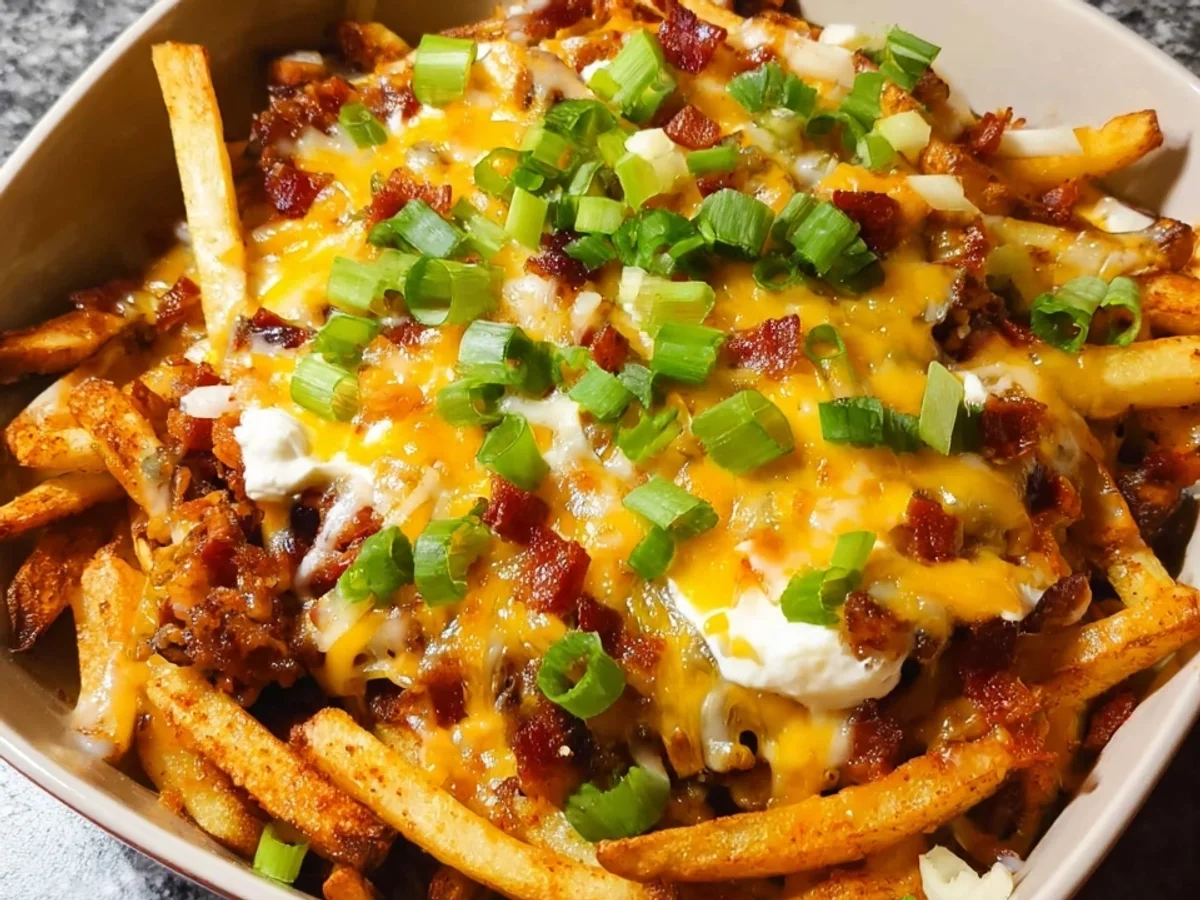 Loaded Fries Rezept: Überbackene Pommes einfach selbst machen - Beitragsbild