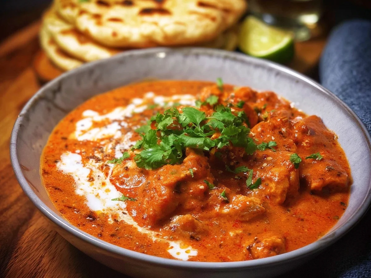 Low Carb Butter Chicken mit Naanbrot Indisch genießen - Beitragsbild
