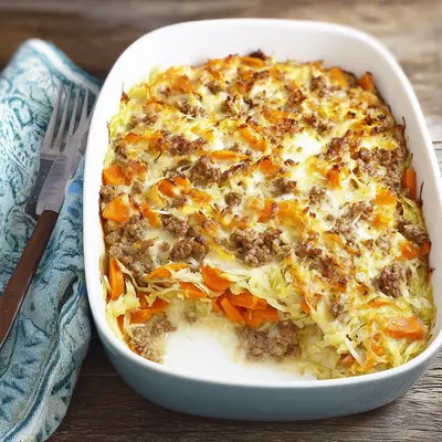 Low Carb Chinakohl-Auflauf mit Hackfleisch & Karotten