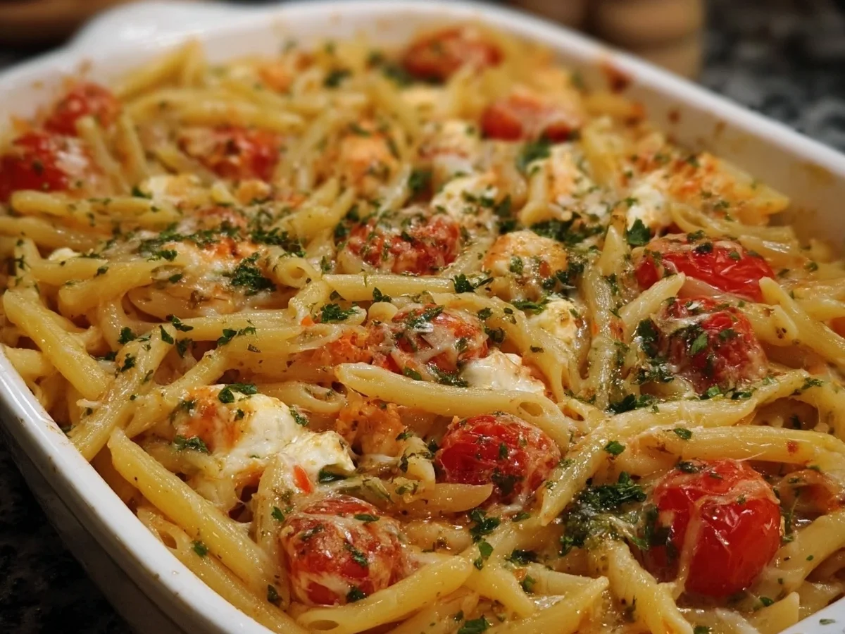 Ofen Pasta mit Camembert: Schnell & Lecker - Beitragsbild