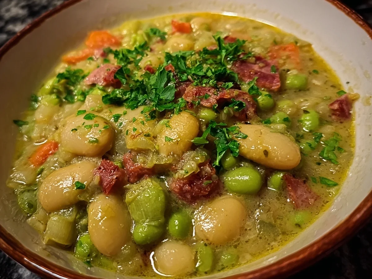 Omas Dicke Bohnen mit Truthahnschinken Rezept - Beitragsbild