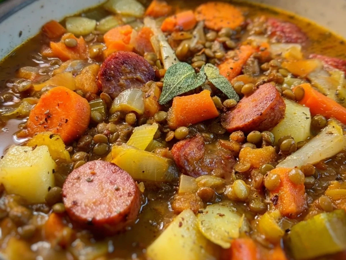 Omas Linsensuppe: Herzhaftes deutsches Familienrezept - Beitragsbild