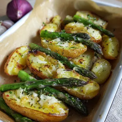 Parmesan-Kartoffeln & Spargel aus dem Ofen