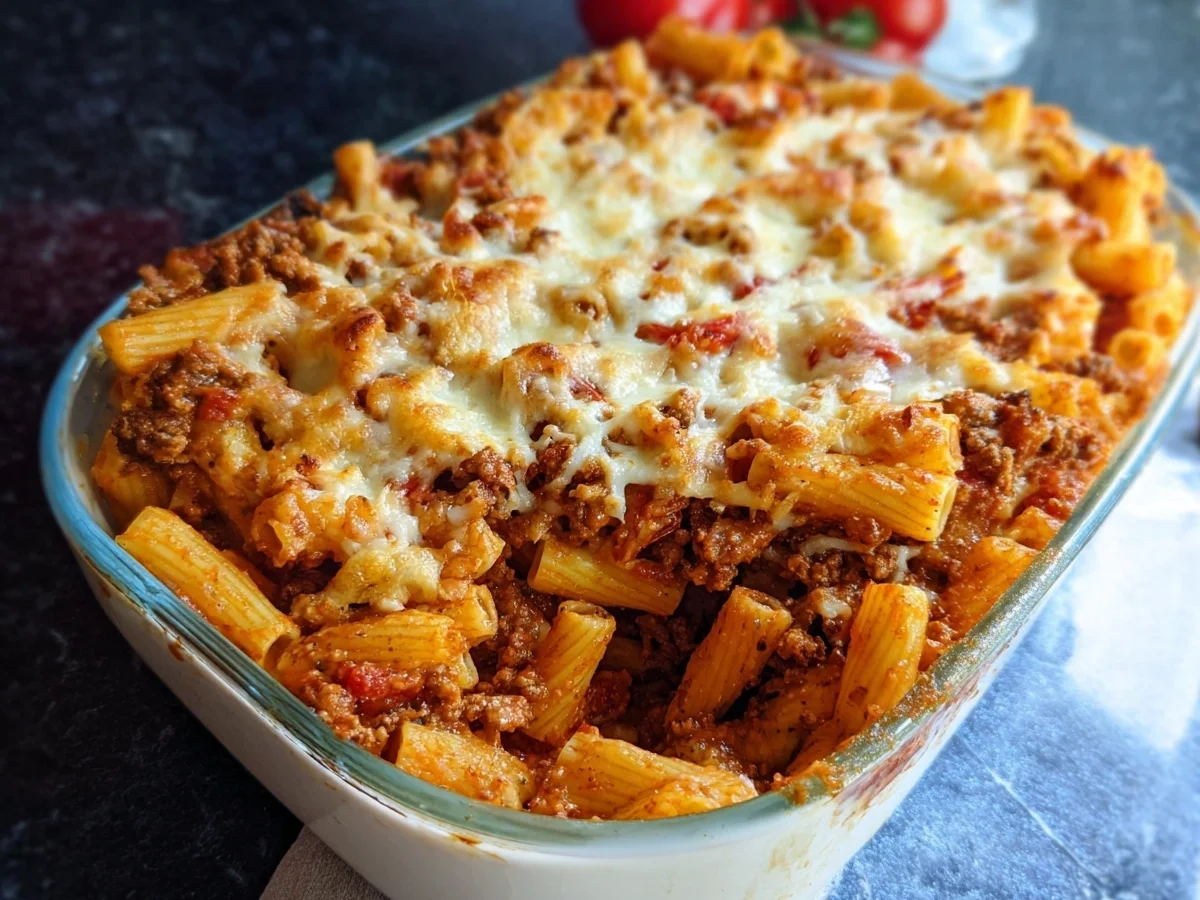 Rigatoni al Forno: Einfacher Nudelauflauf mit Hackfleisch - Beitragsbild