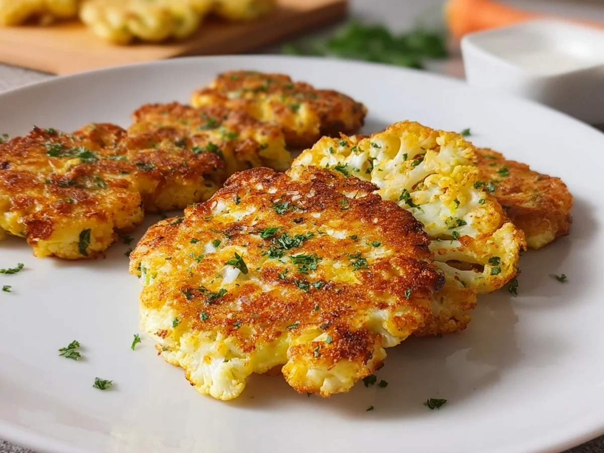 Schnelle Blumenkohlbratlinge mit Käse - Beitragsbild