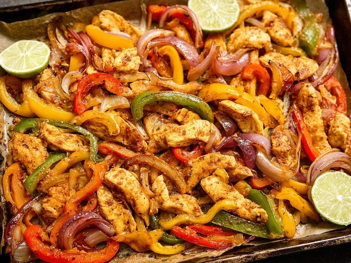 Schnelle Chicken Fajitas vom Blech: Mexikanisches Hauptgericht - Beitragsbild