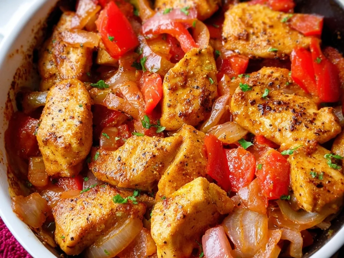 Schnelle Hähnchen-Paprika-Pfanne: Einfach & Gesund - Beitragsbild