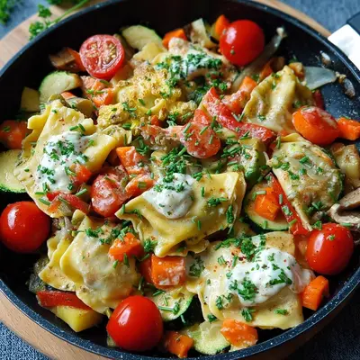 Schnelle Maultaschen-Pfanne mit frischem Gemüse