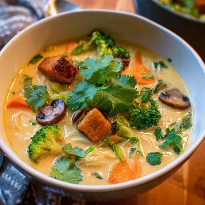 Schnelle Thai-Kokos-Suppe mit Gemüse