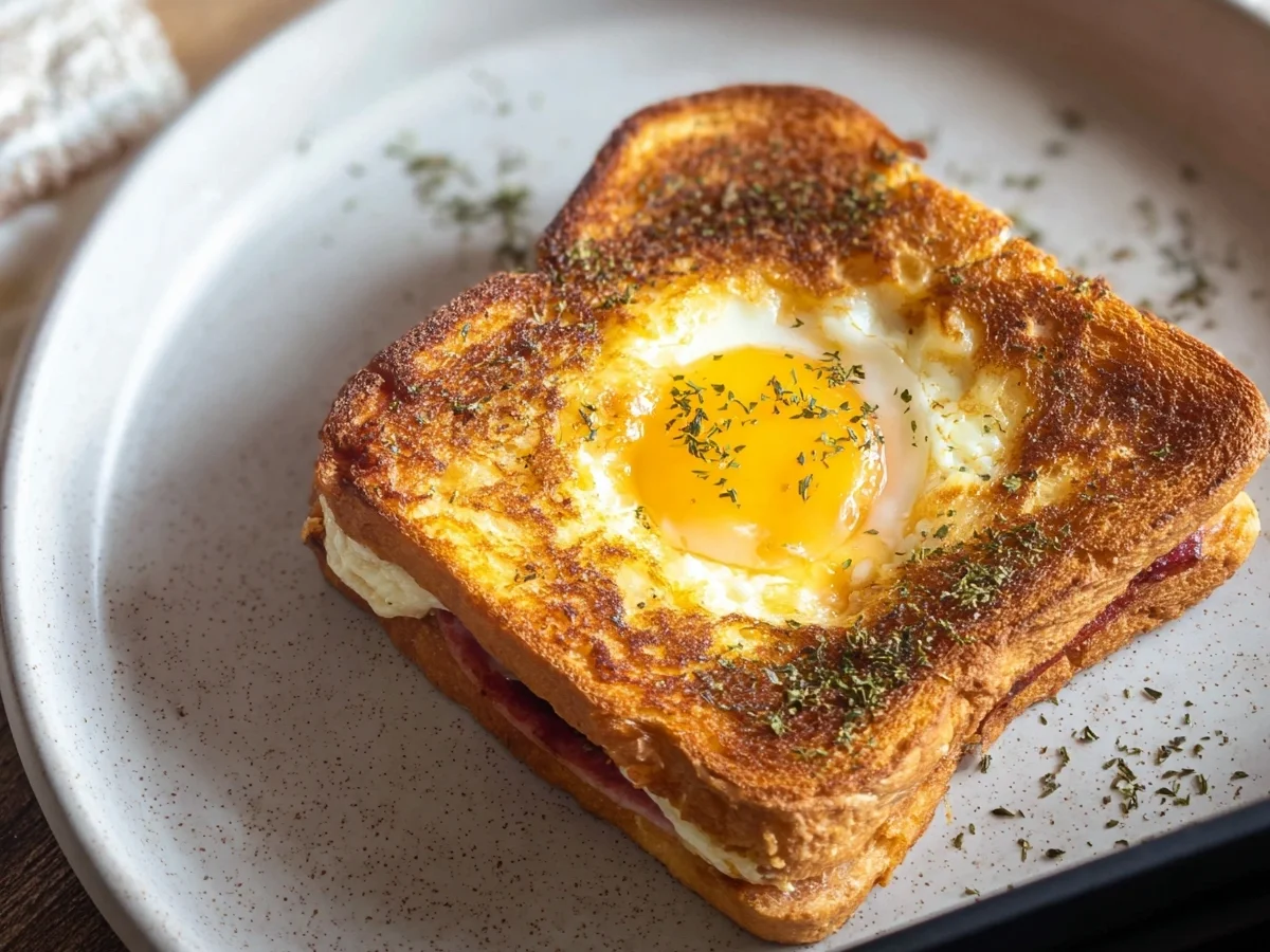 Schneller Airfryer Toast mit Ei für dein Frühstück - Beitragsbild