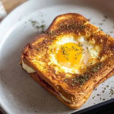 Schneller Airfryer Toast mit Ei für dein Frühstück