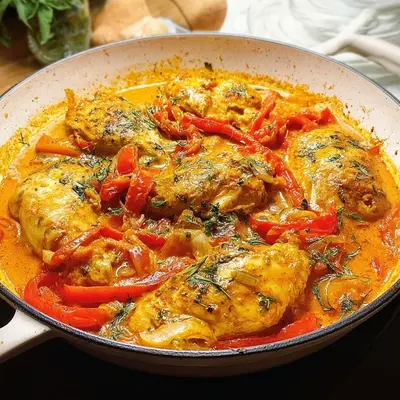 Schnelles Paprika-Sahne-Hähnchen in unter 30 Minuten