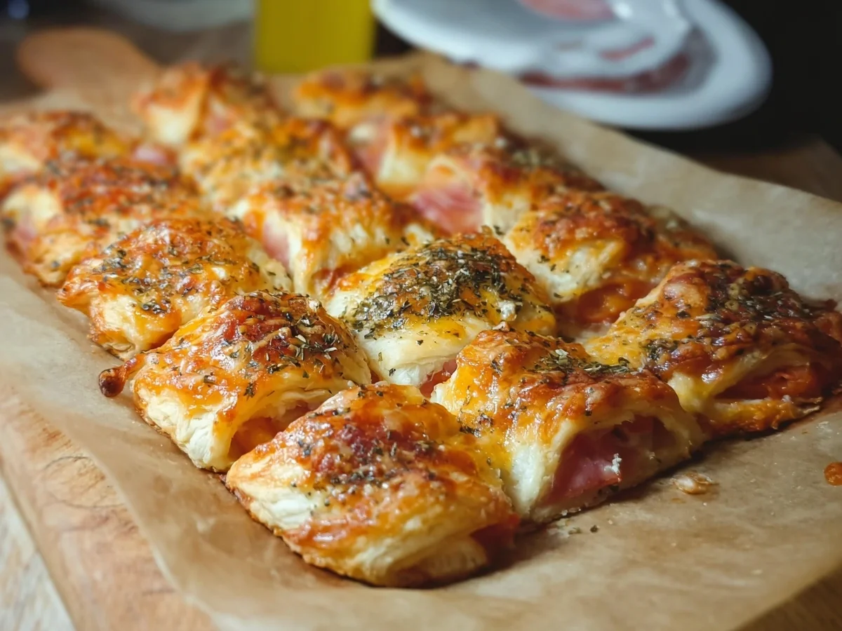 Schnelles Pizza Zupfbrot mit Blätterteig für Partys - Beitragsbild