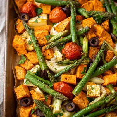 Süßkartoffel & Spargel Ofengericht: Schnell & Vegetarisch