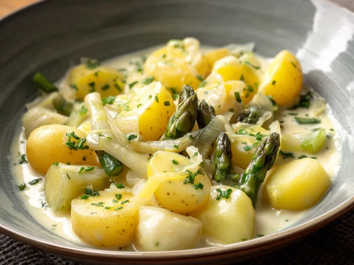 Spargelragout mit Kartoffeln: Leichtes Frühlingsrezept - Beitragsbild