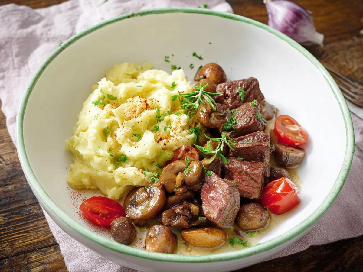 Steak-Pfanne mit Püree: Herzhaft & Schnell - Beitragsbild