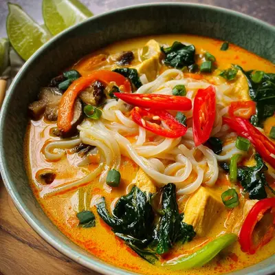 Thermomix Asiatische Kokos-Curry-Suppe mit Reisnudeln