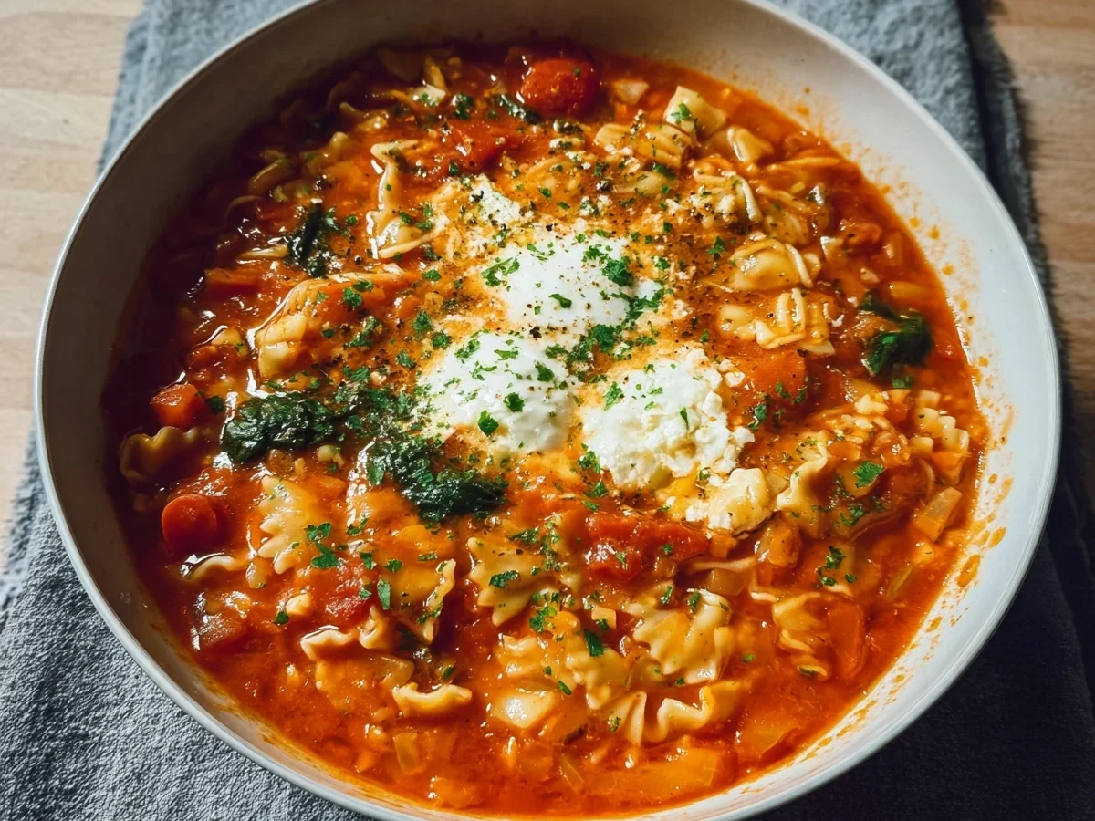Vegetarische Lasagnesuppe: Schnell & einfach - Beitragsbild