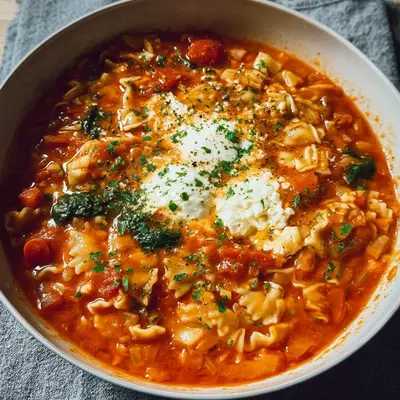 Vegetarische Lasagnesuppe: Schnell & einfach