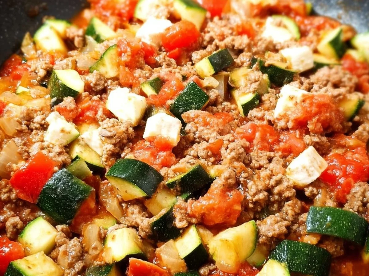 Zucchini Hackfleisch Pfanne: Schnell & Low Carb Rezept - Beitragsbild